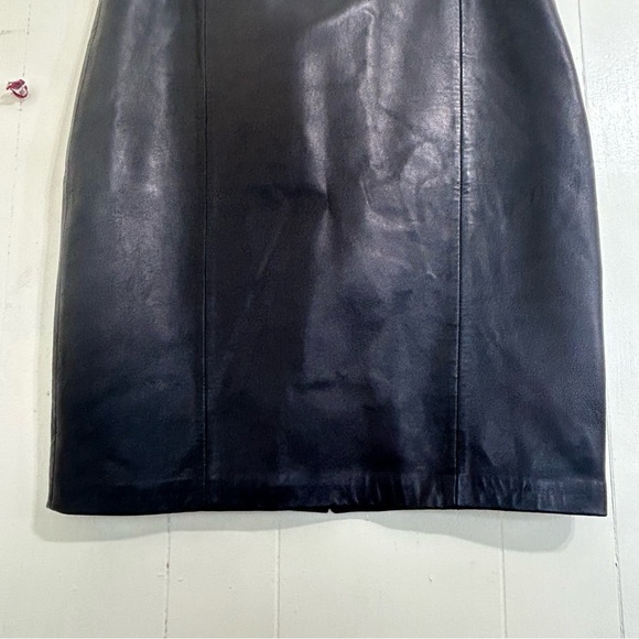 ANTONIO MELANI Soft Black Leather 100% Genuine Leather Pencil Skirt Size Large. - Picture 6 of 13